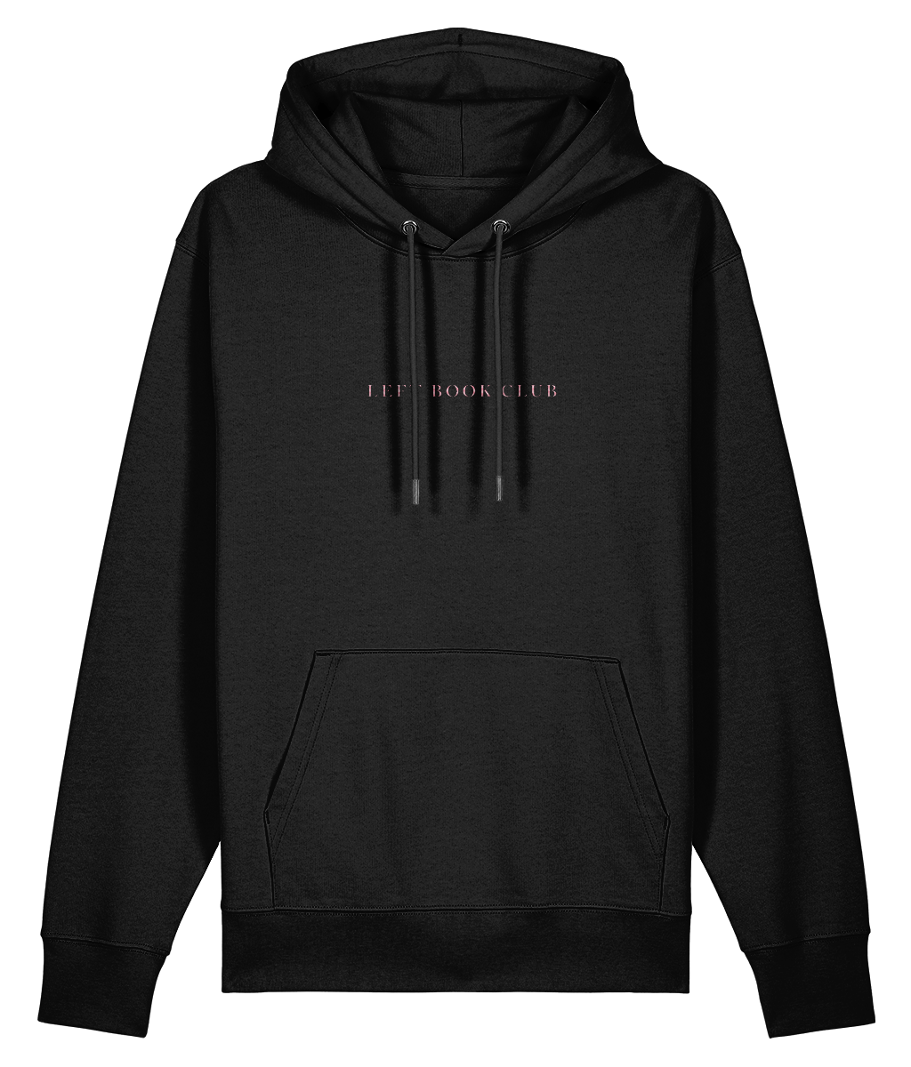 Hoodie: Black with pink embroidery (Unisex)