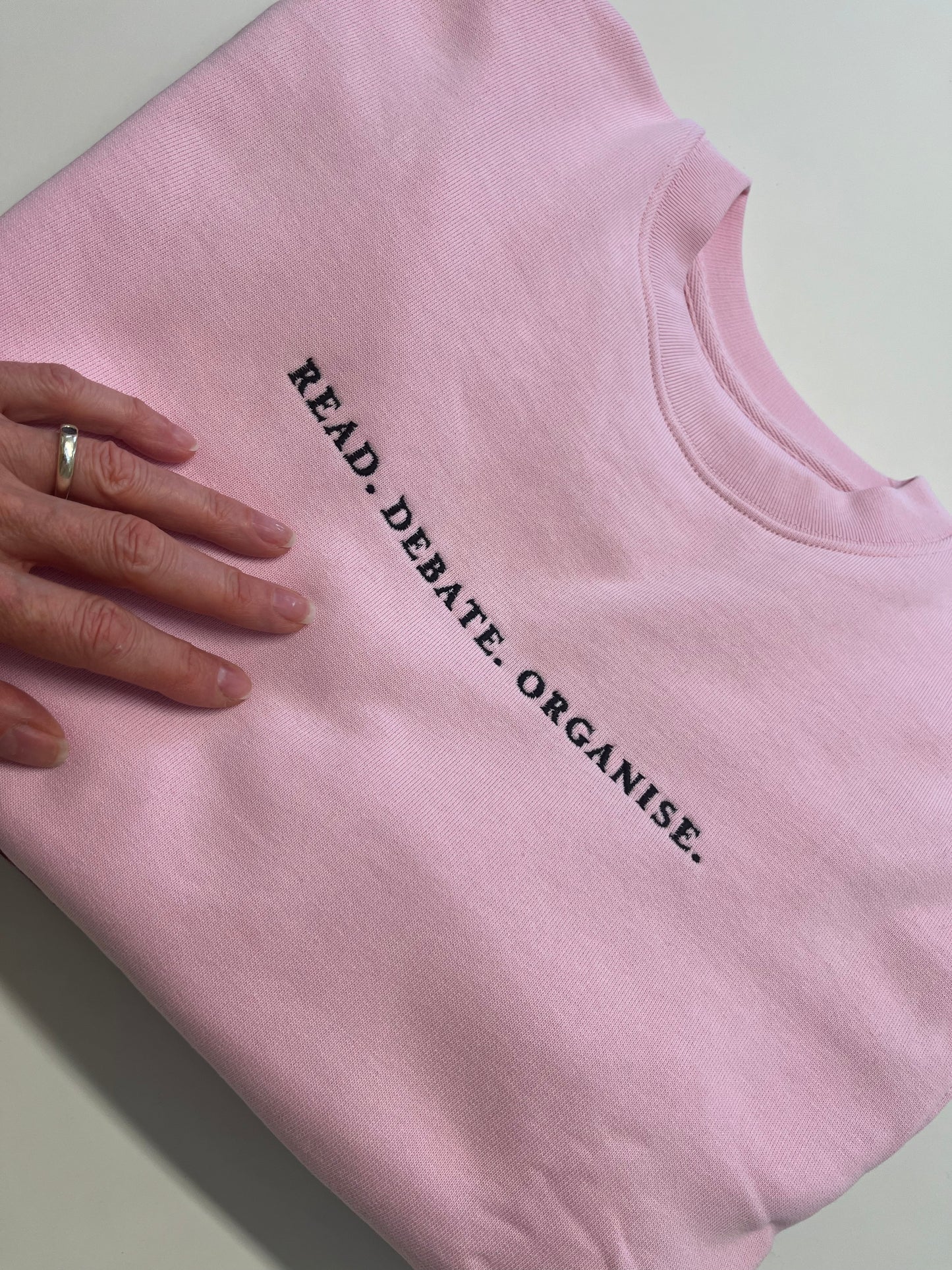 Embroidered Pink Sweatshirt (Unisex)
