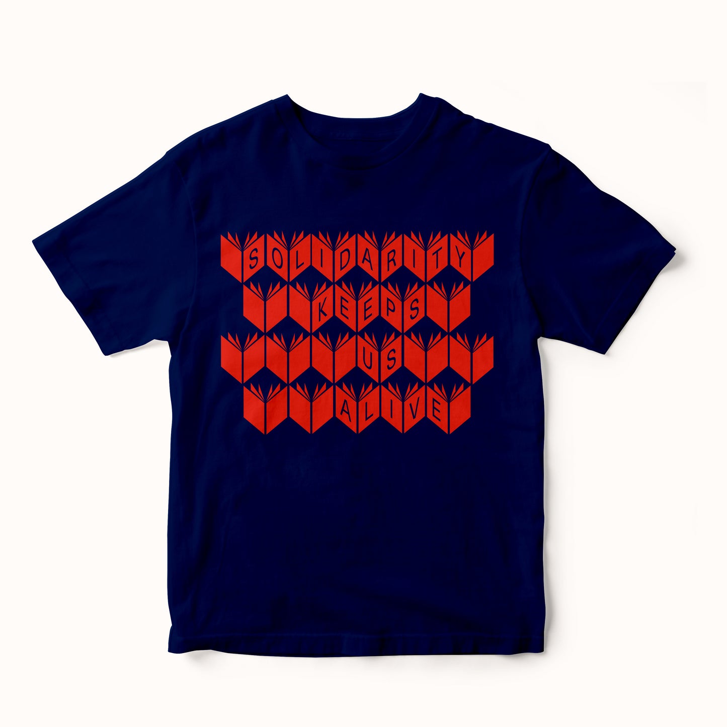 T-shirt 'Solidarity' / Navy & Red
