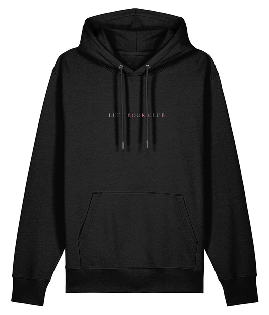 Hoodie: Black with pink embroidery (Unisex)