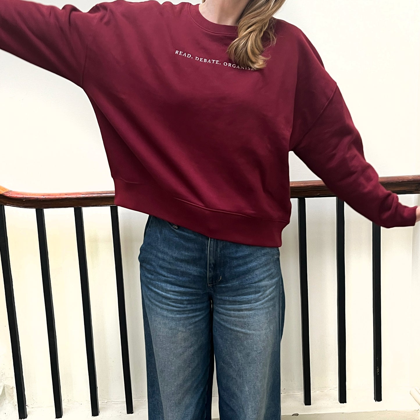 Sweatshirt (Women's Fit): Embroidered Burgundy