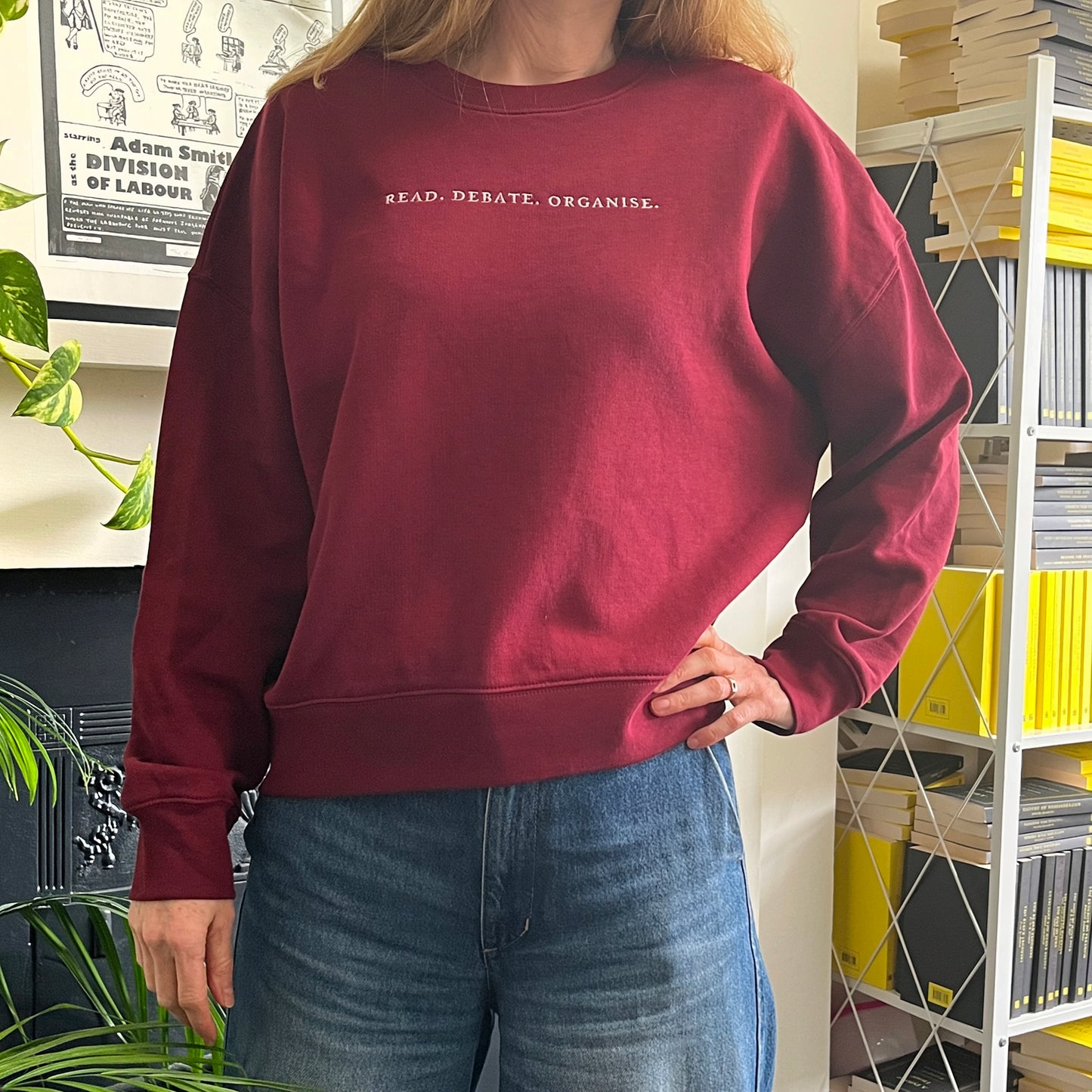 Sweatshirt (Women's Fit): Embroidered Burgundy