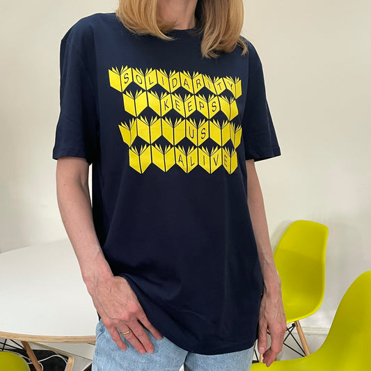 T-shirt 'Solidarity' / Navy & Yellow