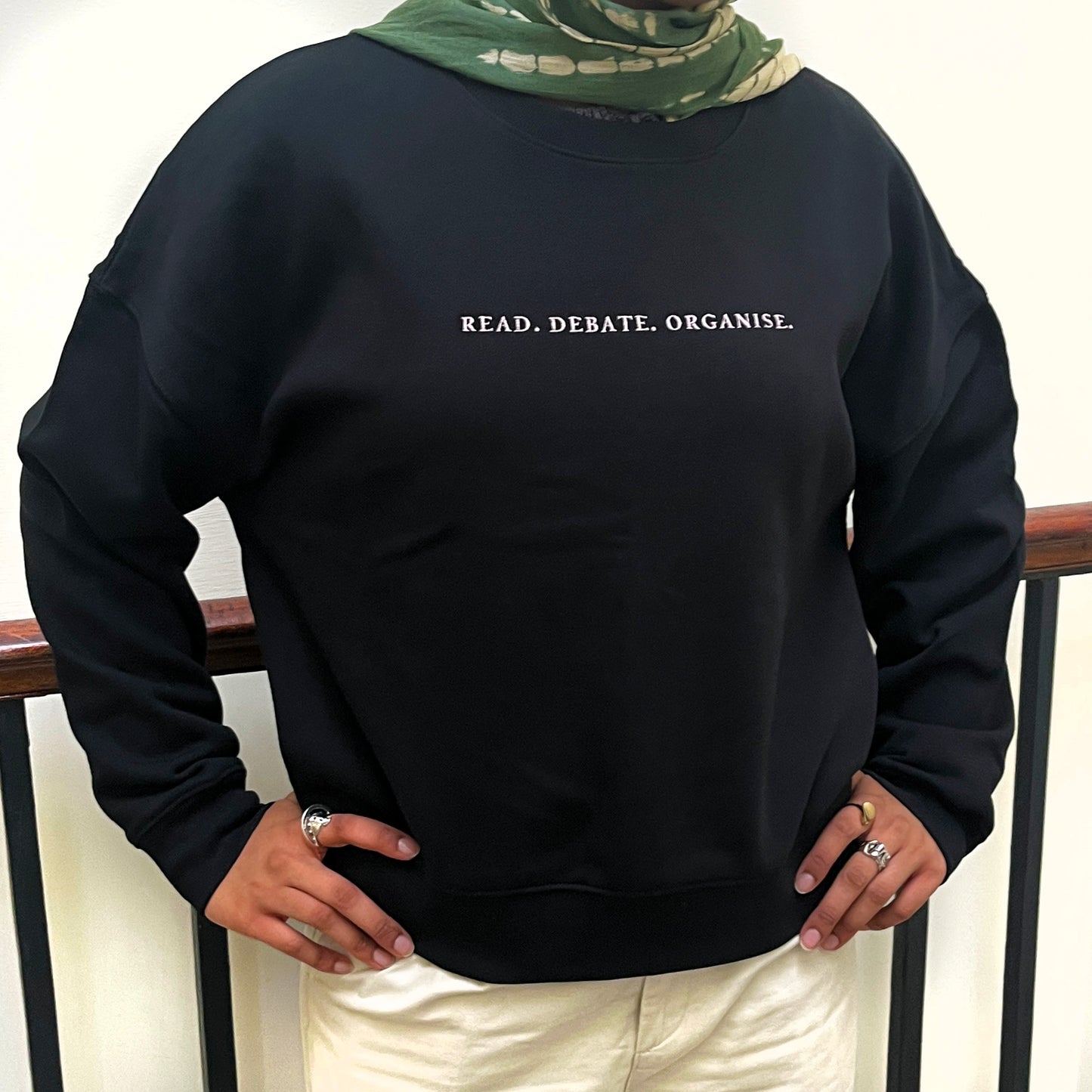 Sweatshirt (Women's Fit): Embroidered Black