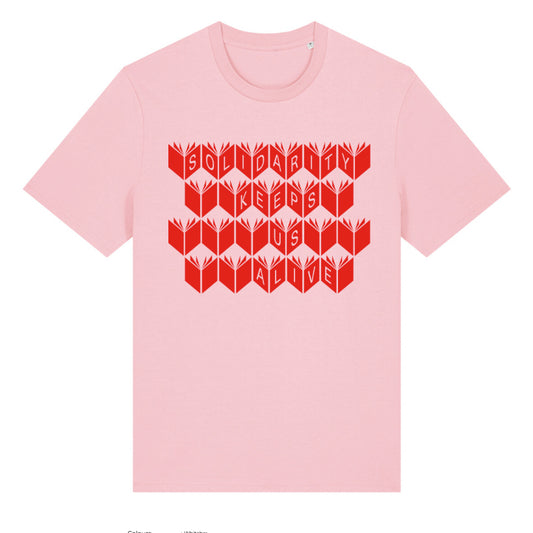 T-Shirt 'Solidarity' / Pink and Red