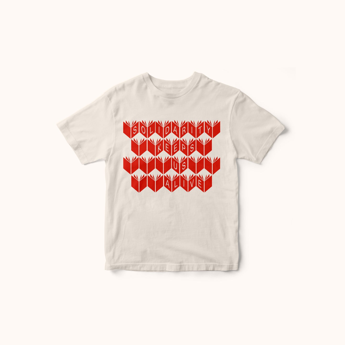 T-shirt 'Solidarity' / Natural & Red