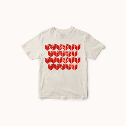 T-shirt 'Solidarity' / Natural & Red
