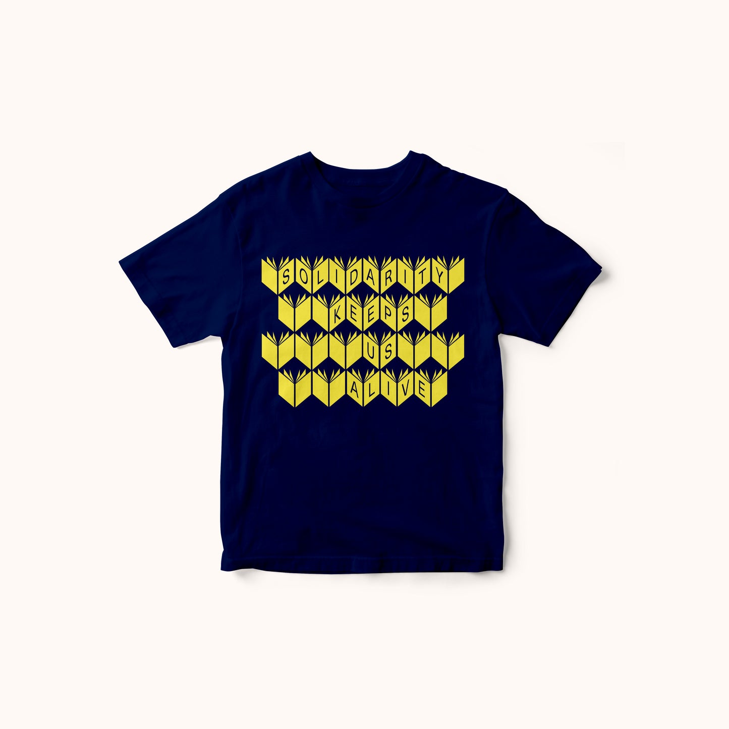 T-shirt 'Solidarity' / Navy & Yellow